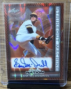 Sam McDowell Auto 4/4 2025 Leaf Baseball Nation Strikeout Machine Red - Picture 1 of 2