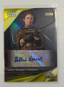 2023 Star Wars Chrome Black Billie Lourd as Connix Gold #/50 Autograph Auto Card - Picture 1 of 2