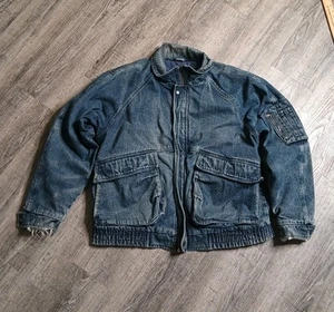 Hunt Club Denim Coat Jacket Large 42-44 Blue Jean Western Workwear Winter Jacket - Imagen 1 de 9