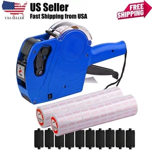 8 Digits Price tag Gun with 10000 Sticker Labels and 10 Ink Refill Marker Blue - Picture 1 of 11