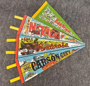 Vintage NEVADA Tourist Souvenir Filz Wimpel Impko PONDEROSA RANCH Las Vegas ++ - Bild 1 von 9