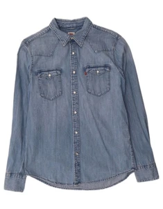 LEVI'S Mens Standard Denim Shirt Medium Blue HT06 - Picture 1 of 3