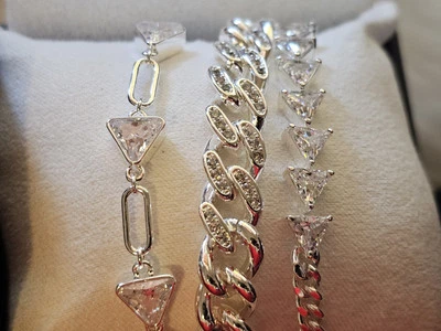 Brazalete Bomb Party Luxe "Ella es increíblemente fuerte" diamante circonita cúbica en plata RBP8063 Foto 1 de 4