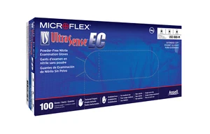 *100-Gloves* Microflex Ultra Sense EC PF Nitrile Medium Blue USE-880-M - Picture 1 of 2