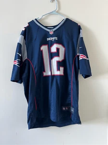 Tom Brady #12 New England Patriots NFL Nike Blue On Field Jersey Men's Size XL - Picture 1 of 8