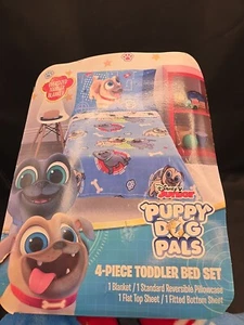 Juego de ropa de cama de 4 piezas para niños pequeños Disney Puppy Dog Pal divertido nuevo fuera de bolsa - Imagen 1 de 6