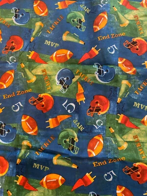 Steve Barbaria Artists Of Kolea For David Textiles Football Fabric Sports 2 Yds - Image 1 of 3