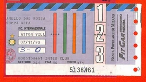 C0966 - Vecchio BIGLIETTO PARTITA CALCIO - 1990 INTER VS ASTON - Picture 1 of 1