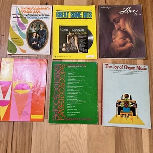 6 Organ Piano Sheet Music Books: Big Raindrops, Great Song Hits, Love Is & More - Picture 1 of 14