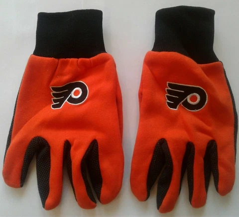 PHILADELPHIA FLYERS NHL HOCKEY ADULT ALL PURPOSE/UTILITY WORK GLOVES Cover