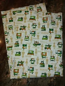 Marcus Brothers Textile Craft Vintage Sewing Machine Fabric Piece 33" x 46"w - Picture 1 of 4