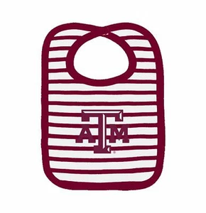 Texas A&M Aggies Striped Bib Newborn Baby 100% Cotton Zelcro Closure NEW - Picture 1 of 1