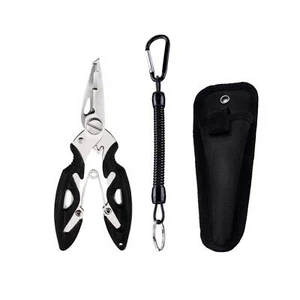Multifunction Fishing Pliers Stainless Steel Line Cutter with Sheath and Lanyard - Picture 1 of 7
