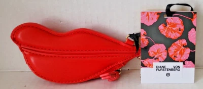 Diane von Furstenberg x Target Labios Rojos Calientes Monedero Accesorio Clip Bolsa DVF Foto 1 de 4