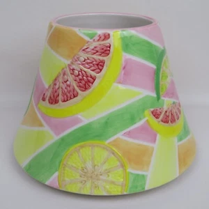 Yankee Candle Large Ceramic Jar Topper Jar Shade w/Sliced Fruit in Pastel Colors - Picture 1 of 8