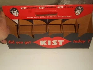 Vintage 1950s KIST Soda Cardboard 12 Pack Bottle Carrier ATLANTA PAPER Co. - Picture 1 of 24