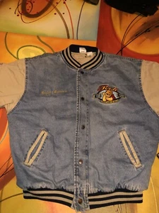Winnie The Pooh Disney Denim Varsity XXXTentacion Jacket Size 2xL 90's Embroide - Picture 1 of 8