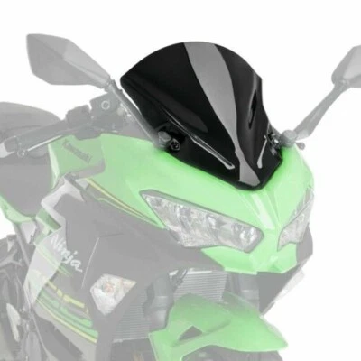 Écran De Course Puig Pare-Brise Noir Opaque Kawasaki Ninja EX400 400 2018 - 2021 - Photo 1/4