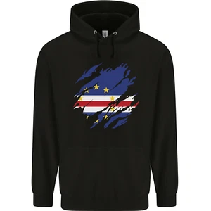 Torn Cape Verde Flag Verdean Day Football Childrens Kids Hoodie - Picture 1 of 88