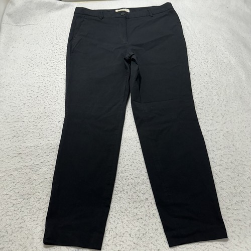Michael Kors pantaloni abito da donna 12 frontali piatti neri 27" inserto a metà altezza