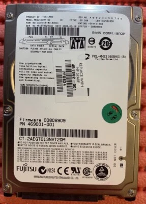 FUJITSU HARD DISK 160GB 2.5" SATA MHZ2160BH 100% TESTATO - VEDI FOTO - Immagine 1 di 4