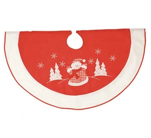 Christmas Tree Skirt Felt Snowman Design Base Xmas Festive Decor 100cm Diameter - Picture 1 of 1