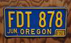 1971 Oregon License Plate # FDT 878