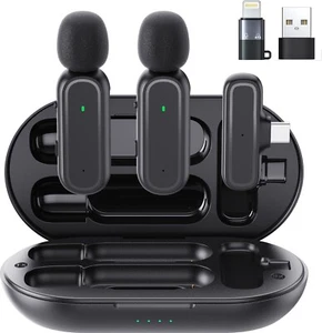 Professional Wireless Lavalier Mic for iPhone iPad Android PC Including Adapter - Picture 1 of 7