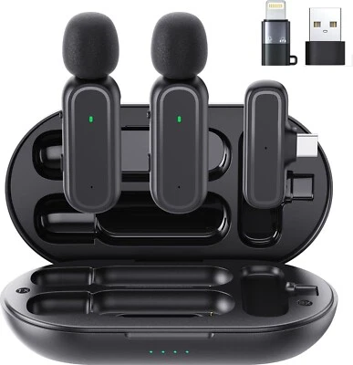 ‎VOIJUMP Professional Wireless Lavalier Mic for iPhone iPad Android PC Including Adapter