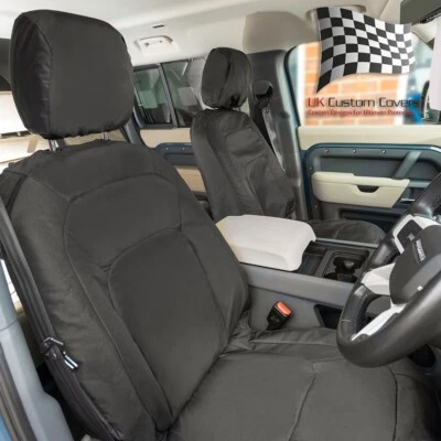 FUNDAS DE ASIENTO DELANTERAS A MEDIDA LAND ROVER DEFENDER 90 (2024 EN ADELANTE) NEGRAS 542 Foto 1 de 4