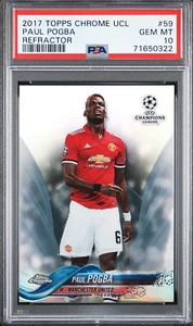2017-18 Topps Chrome UCL Paul Pogba Base Refractor PSA GEM MINT 10 2018 #59 Man - Bild 1 von 2