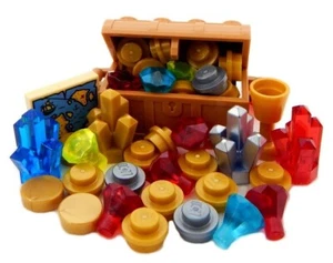 NEW LEGO PIRATE TREASURE LOT gold siver coins jewels map chest goblet loot - Picture 1 of 1