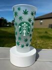 Marijuana Weed Starbucks Cold Cup 24oz w/ Lid & Straw, made w/ Permanent Vinyl