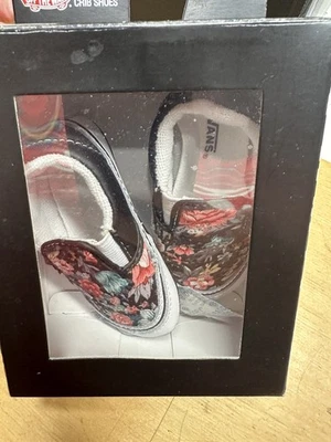 Детская кроватка Vans Slip On V с цветочным рисунком туфли размер 3 - Изображение 1 из 4