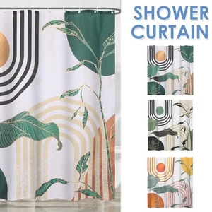 Boho Shower Curtain with 12 Hooks Polyester Minimalist Tropical Modern qiMVt - Picture 1 of 27
