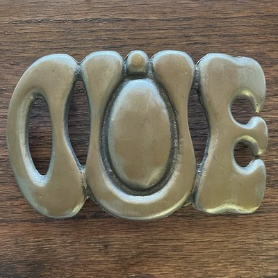 Grande RARO Vintage Hebilla de Cinturón LOVE Estilizado Retro Letras Años 60 Años 70 Hippie Foto 1 de 4