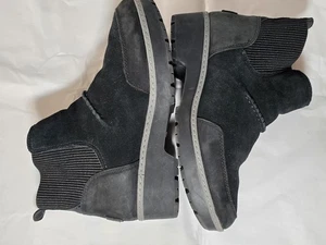 UGG Kress Damen schwarz Wildleder klobige Stiefeletten Booties Sherpa gefüttert Größe 8 - Bild 1 von 11