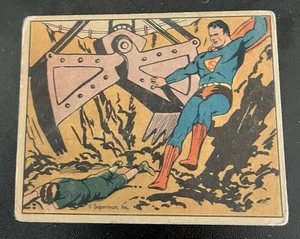 1940 Superman Gum Comic Card Vintage Original No. 13 Teeth of Steel - Picture 1 of 2