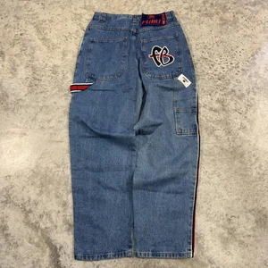 Vintage FUBU Jeans Herren 34 Carpenter Denim Rot Streifen USA Patch Hip Hop Y2K 90s - Bild 1 von 8