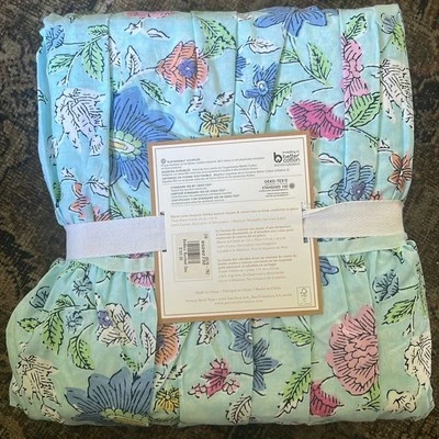 Pottery Barn Teen Bettina Ruched Duvet Cover Twin Bed Floral Blue and Pink NEW - Image 1 of 4