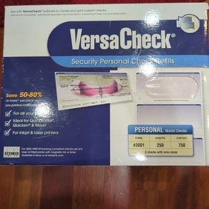 VersaCheck Cheques de Seguridad 750 Blanco ROSA PERSONAL con Mini Esbozos 3 Hoja de Cheques - Imagen 1 de 8