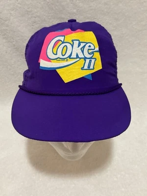VINTAGE 90s Coca Cola II New Coke Promo Neon Purple Snapback Hat Unisex - Image 1 of 4