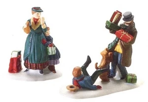 Vintage Department 56 Christmas Village Retired "Don't Drop the Present" NEW - Picture 1 of 4