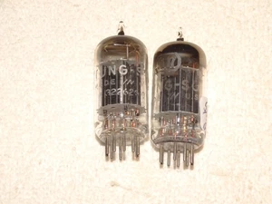 2 x 5687 Tung-Sol Tubes *Black Plates*Very Strong Matched Pair*#10 - Picture 1 of 4