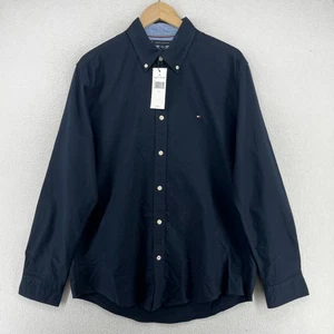 Camisa TOMMY HILFIGER Para Hombres L Utilidad Abotonada Manga Larga Trabajo Algodón Azul NUEVA - Imagen 1 de 16