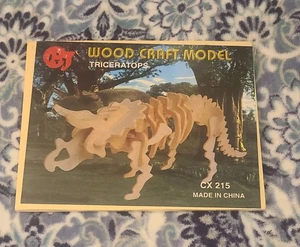 New  "3D Wooden Puzzles Triceratops" DIY Wood Craft Model Kit CX 215 Sealed - Picture 1 of 6
