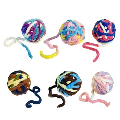 PomPoms Ringing Cat Toy Cat Toy Balls Soft Colorful Pom Balls - Image 1 of 4