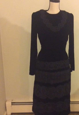 Vestido vintage de terciopelo negro Bill Blass Saks 5 Avenue talla 6/8. Foto 1 de 4