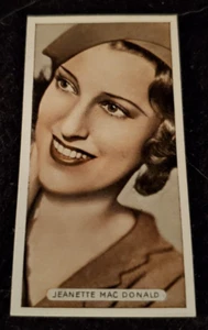 Vintage 1934 FAMOUS FILM STARS: JEANETTE MACDONALD - Rare Tobacco Trading Card - Picture 1 of 2