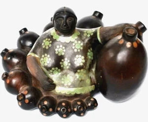 Gerásimo Sosa Alache Peru Keramik Skulptur für Blumengesteck signiert 24 x 21 cm - Afbeelding 1 van 6